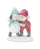 Slickblue Whimsical Santa And Snowman Selfie Figurine (Set of 2)