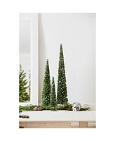 Slickblue Pvc Bottle Brush Design Pine Tree Decor With Stand (Set of 3)