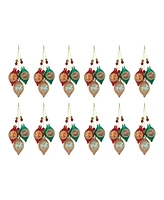 Slickblue Glass Reflector Ornament Drop (Set of 12)