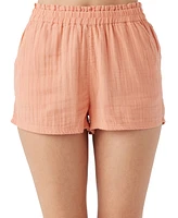 O'Neill Juniors' Carla Cotton High-Rise Pull-On Shorts