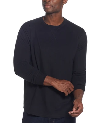 Weatherproof Vintage Men's Long Sleeved Brushed Jersey Crew Neck T-shirt