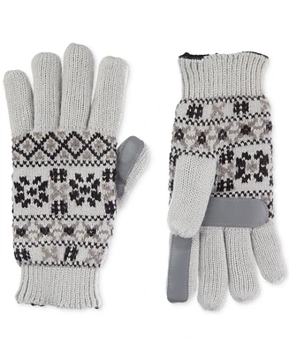 Isotoner Signature Nordic Fair Isle Water Repellent Touchscreen Knit Gloves