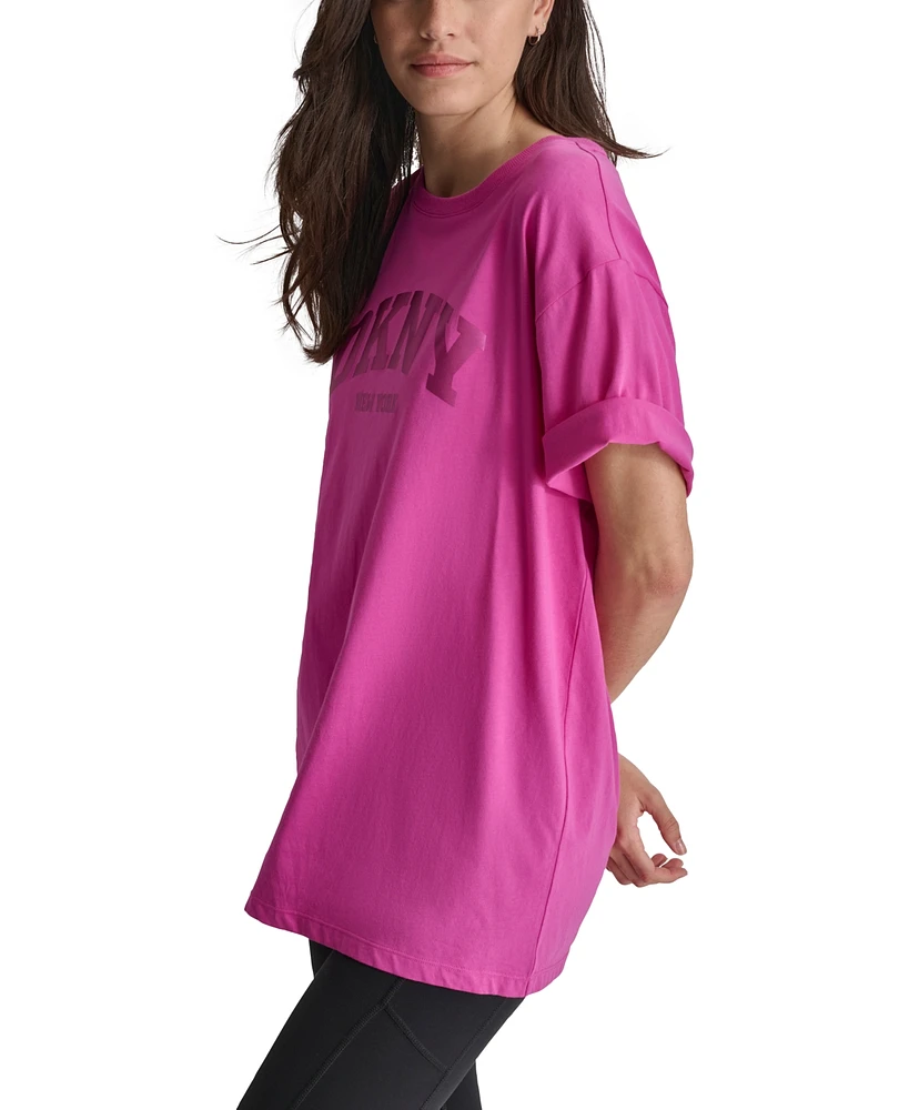 Dkny Sport Women's Varsity Satin Logo T-Shirt