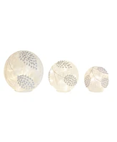 Slickblue Frosted Silver Led Pinecone Orb Set - Pack of 3