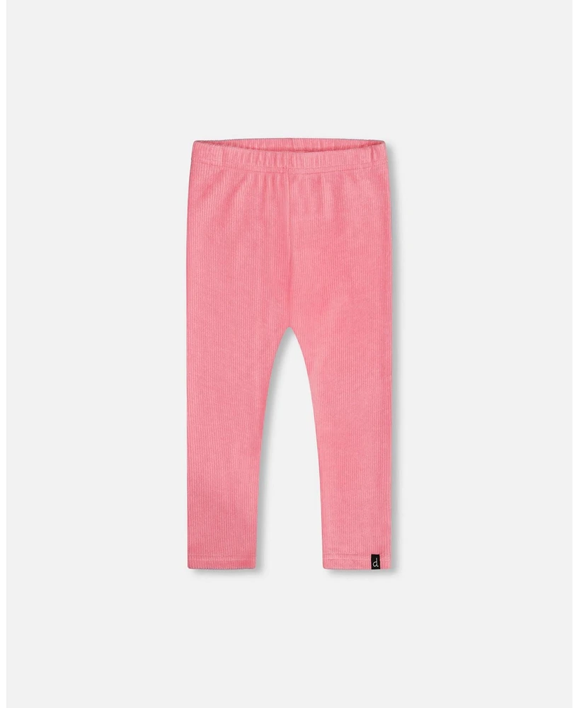 Deux par Toddler Girls Velvet Stretch Leggings Candy Pink