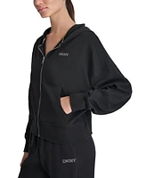 Dkny Sport Women's Rhinestone Logo Full-Zip Hoodie