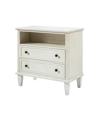Hulala Home Kamilo Transitional 2-Drawer Solid Wood Nightstand