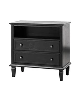 Hulala Home Kamilo Transitional 2-Drawer Solid Wood Nightstand