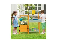 Slickblue Kids Outdoor Potting Bench with See-Through Window