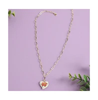 Sohi Women's Rose Heart Pendant Necklace