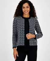 Kasper Women's Tweed Open-Front Cardigan