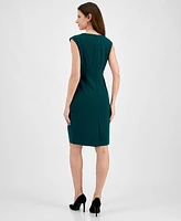 Kasper Petite Notch-Neck Sheath Dress