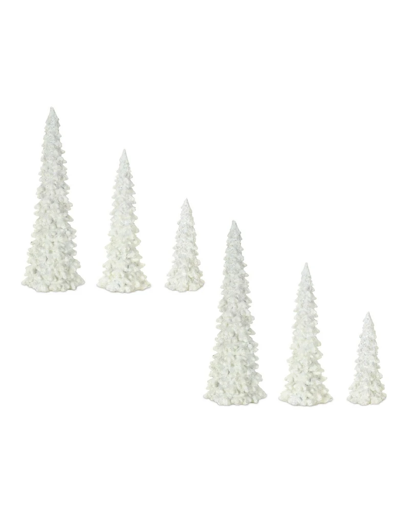 Slickblue Festive Tabletop Holiday Tree Set - Set of 6 Charming Christmas Decorations