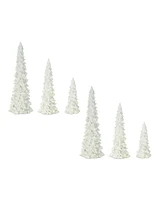 Slickblue Festive Tabletop Holiday Tree Set - Set of 6 Charming Christmas Decorations