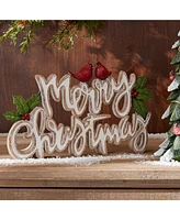 Slickblue Merry Christmas Tabletop Sign Set - Festive Pair for Holiday Decor