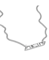 Diesel Men's D Logo Sterling Silver Pendant Necklace