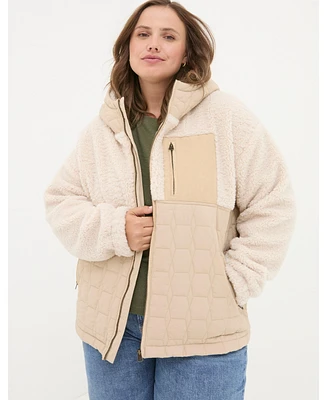 FatFace Plus Honey Fleece Quilted Jacket