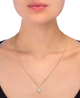 Diamond Bead Frame 16" Pendant Necklace (1/4 ct. t.w.) in 14k Two-Tone Gold