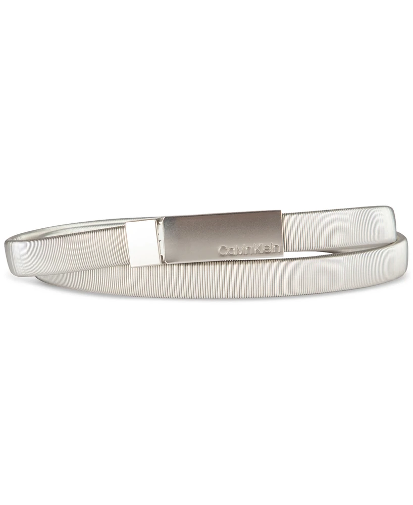 Calvin Klein Skinny Stretch Chain Plaque Buckle Belt