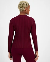 Bar Iii Women's Multi Ribbed V-Neck Cardigan Sweater, Created for Macy's