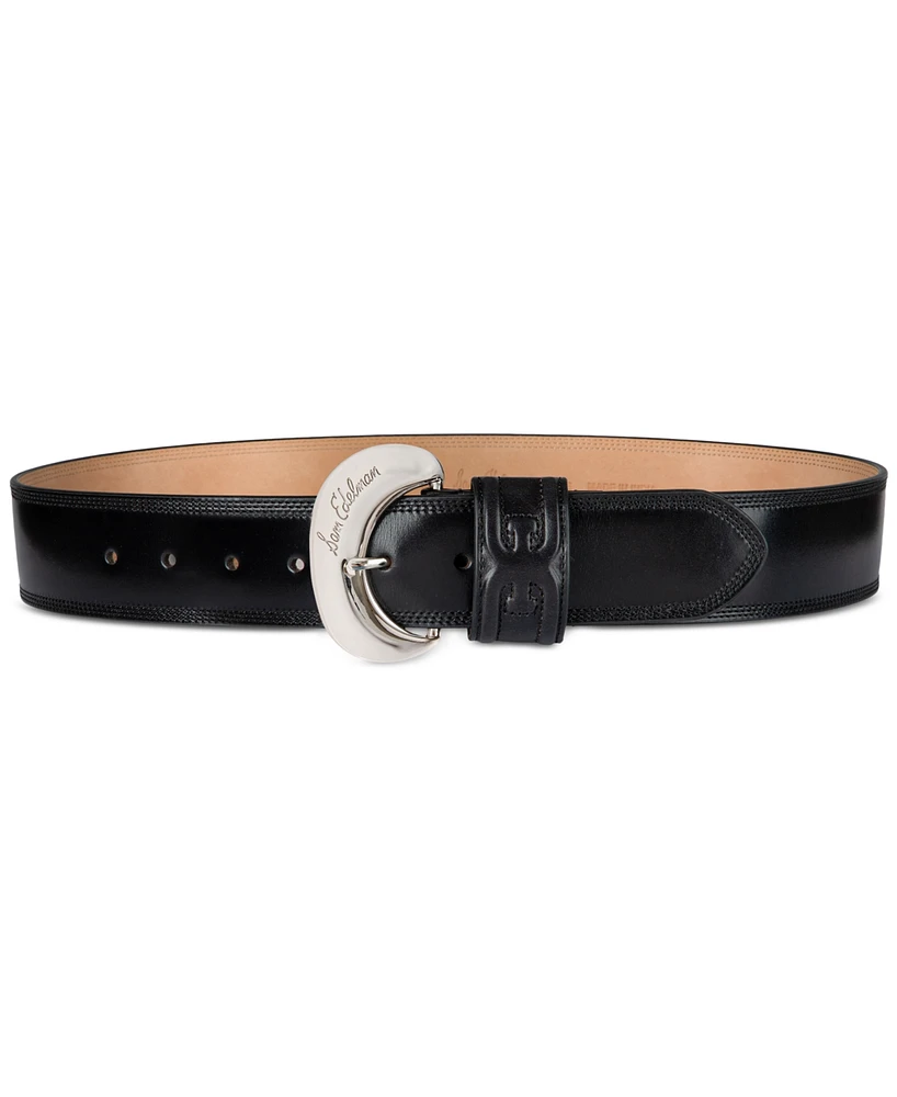 Sam Edelman Wide Width Double-e Loop Leather Belt