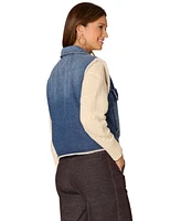 Democracy Women's Sherpa Lined Denim Vest