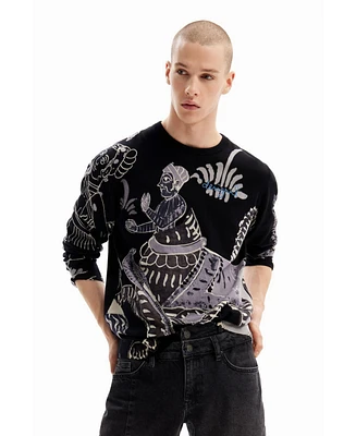 Desigual Men's Fine India print pullover