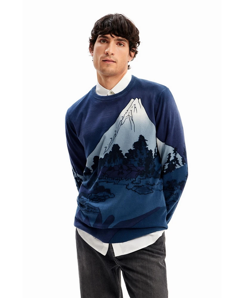 Desigual Men's Fine landscape pullover