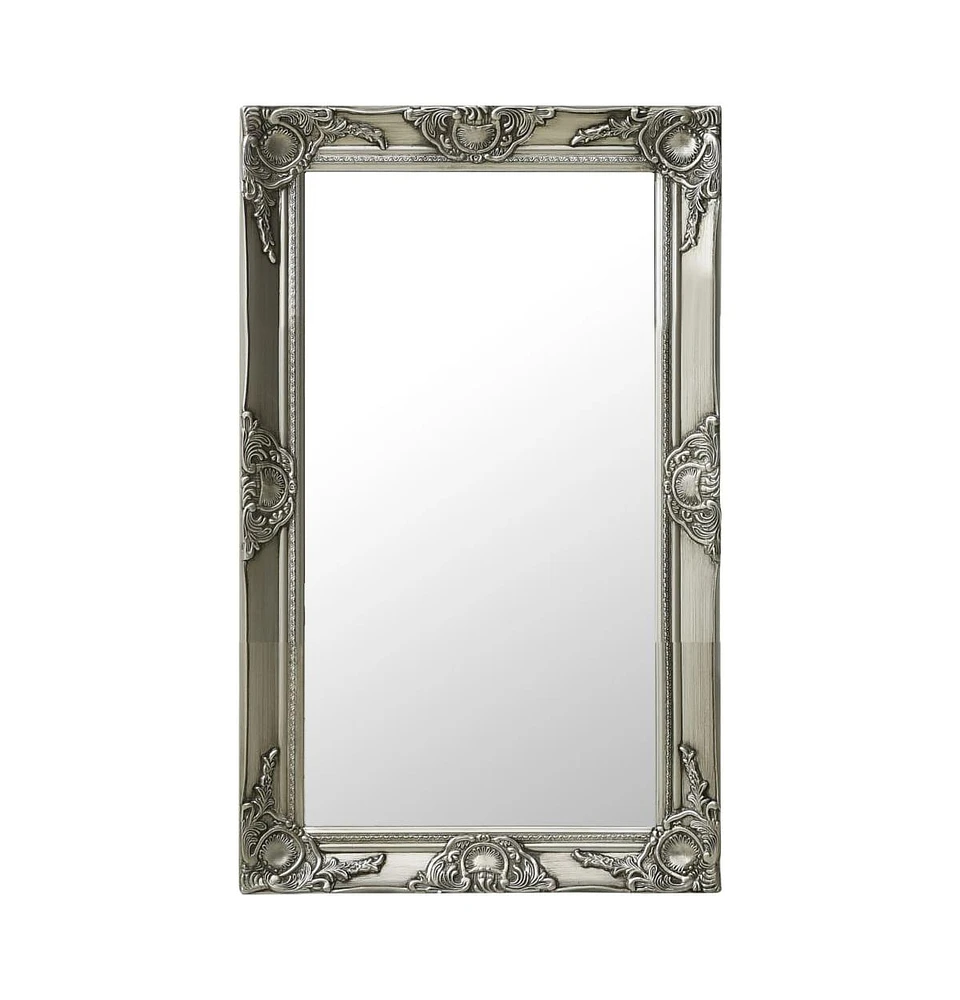 vidaXL Wall Mirror Baroque Style 19.7"x31.5" Silver