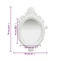 vidaXL Wall Mirror Castle Style 22"x29.9" White