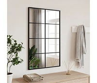 vidaXL Wall Mirror Black 19.7"x31.5" Rectangle Iron