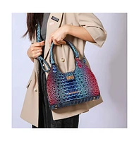 Mkf Collection Ava Gradient Rainbow Faux Crocodile-Embossed Tote Bag by Mia K