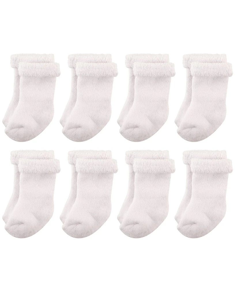 Hudson Baby Boys Unisex Cotton Rich Newborn and Terry Socks, Gray Black Stars, 6-12 Months