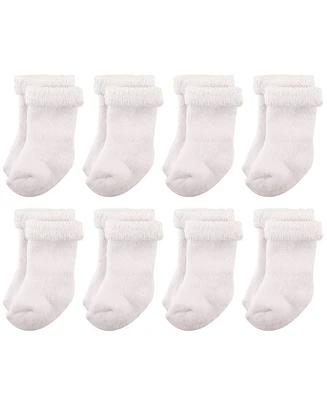 Hudson Baby Boys Unisex Cotton Rich Newborn and Terry Socks, Gray Black Stars, 6-12 Months