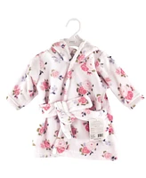 Luvable Friends Baby Girls Baby Plush Bathrobe, Floral