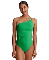 Lauren Ralph Women's Double-Strap One-Shoulder Swimsuit