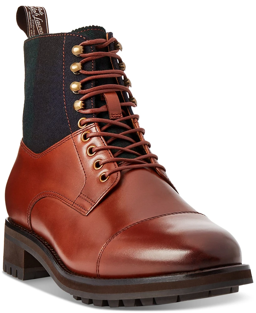 Polo Ralph Lauren Men's Bryson Leather & Wool Cap-Toe Boot