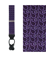 Trafalgar Men's Abner's Amoebas Patterned Silk Button End Private Collection Suspenders