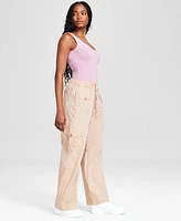 And Now This Women's High-Waisted Wide-Leg Cargo Pants, Created for Macy's