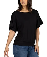 24seven Comfort Apparel Loose Fit Dolman with Wide Sleeves Top