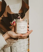 Sweet Water Decor Flower Shop Soy Candle Clear Jar, 9 oz