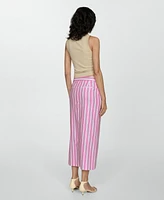 Mango Women's Slit Striped Skirt