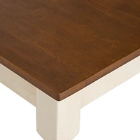 Clearwater Rectangular Sliding Top Table, Dark Oak and Cream, 29.5" x 29" x 49.88