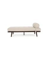 Streamdale Furniture Mid-Century Modern Chaise Lounge with Button-Tufted Upholstery and Bolster Pillow