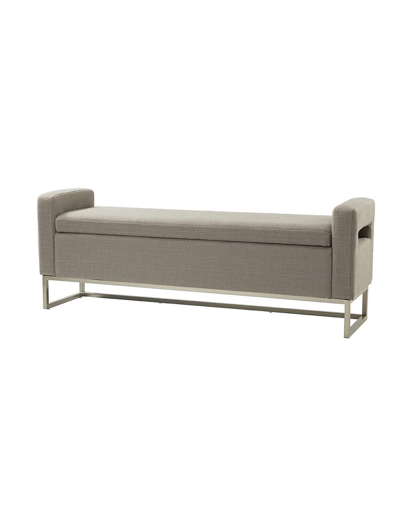 Hulala Home Traditional Diana 59.1" Wide Storage Bench with Sturdy Metal Legs