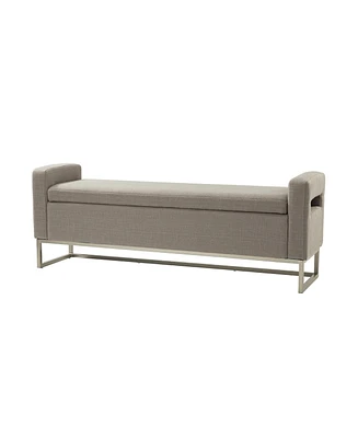 Hulala Home Traditional Diana 59.1" Wide Storage Bench with Sturdy Metal Legs