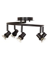 Pro Track Spiral 5-Head Led Ceiling Track Light Fixture Kit Spot-Light GU10 Directional Adjustable Brown Bronze Finish Transitional Kitchen Bathroom L