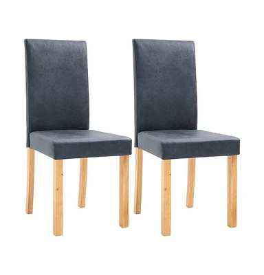 vidaXL Dining Chairs pcs Faux Suede Leather