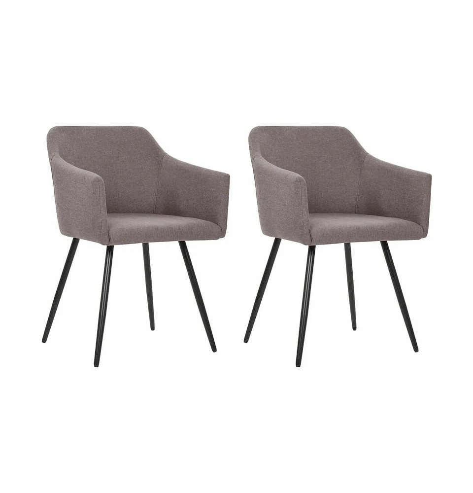 vidaXL Dining Chairs 2 pcs Taupe Fabric