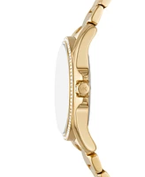 Michael Kors Women's Kacie Three-Hand Gold-Tone Stainless Steel Watch 39mm